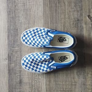 Blue checkered Vans